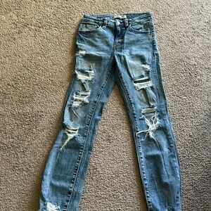 Blue skinny jeans